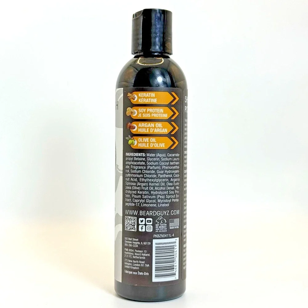 Beard Guyz Daily Beard Wash 8oz Coconut Olive Argan Oil‎ Natural Grooming NEW